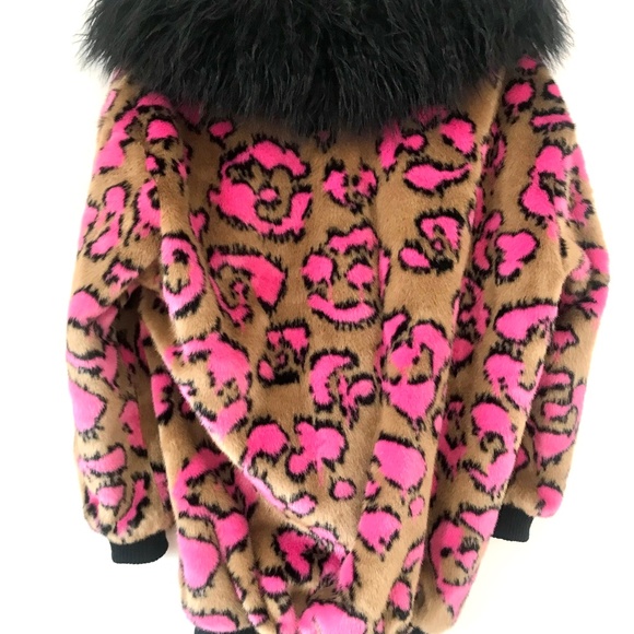 Stylish Pink and Brown Leopard Print Women's Jacket - Picture 2 of 2